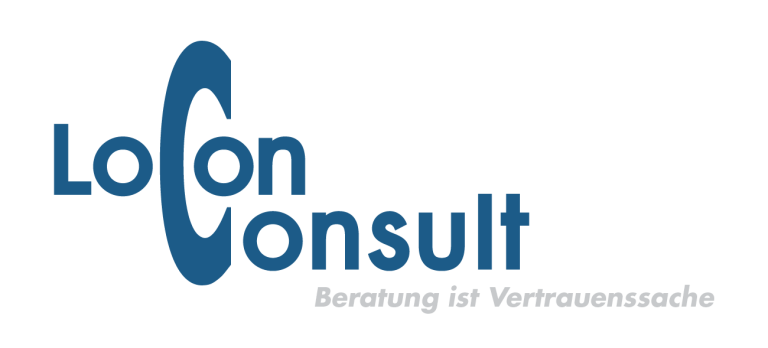 Locon Consult Logo von LoCon Consult mit dem Slogan "Beratung bei Vertrauenssachen".